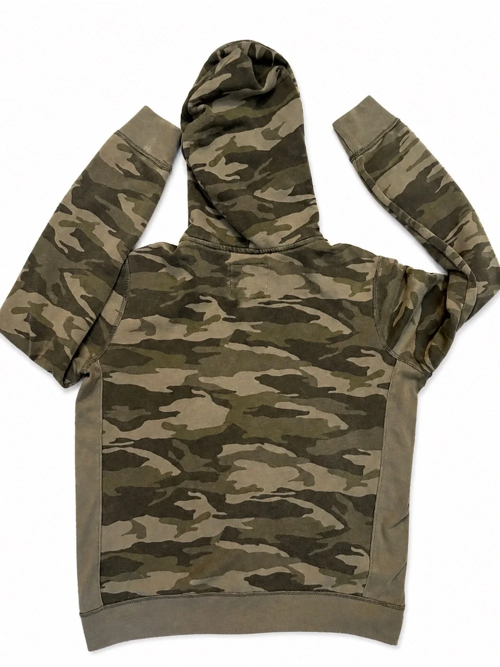 Abercrombie Kids Camo Zip Hoodie Jacket 15/16 | Green Camouflage Logo Full Zip
